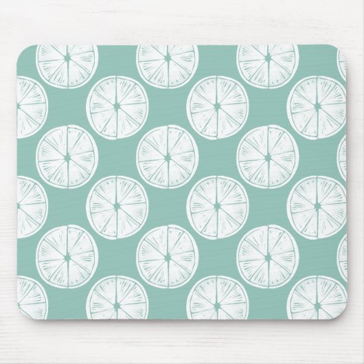愛についてタコしよう |ティール(緑がかった色)ライムパターン マウスパッド (正面)