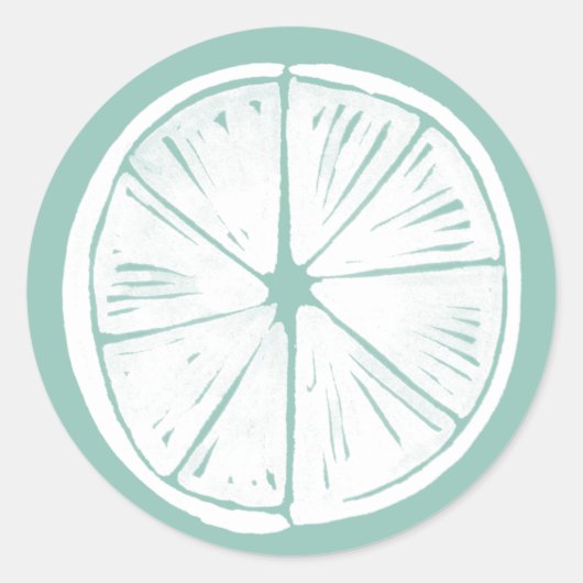 愛についてタコしよう |ティール(緑がかった色)ライムパターン ラウンドシール (正面)