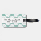 愛についてタコしよう |ティール(緑がかった色)ライムパターン ラゲッジタグ (裏面横)