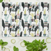 愛についてタコしよう |ラマとロバのパターン キッチンタオル (折り畳み)