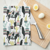 愛についてタコしよう |ラマとロバのパターン キッチンタオル (四つ折り)