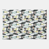 愛についてタコしよう |ラマとロバのパターン キッチンタオル (横)