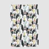 愛についてタコしよう |ラマとロバのパターン ゴルフタオル (正面)