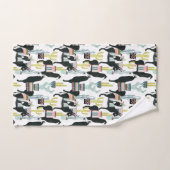 愛についてタコしよう |ラマとロバのパターン バスタオルセット (ハンドタオル)