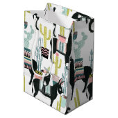 愛についてタコしよう |ラマとロバのパターン ミディアムペーパーバッグ (裏面アングル)