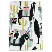 愛についてタコしよう |ラマとロバのパターン ミディアムペーパーバッグ (正面)