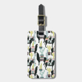 愛についてタコしよう |ラマとロバのパターン ラゲッジタグ (正面縦)