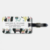 愛についてタコしよう |ラマとロバのパターン ラゲッジタグ (裏面横)