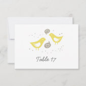 愛について話す黄色い鳥たち テーブル番号 招待状 (裏面)