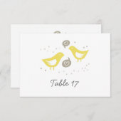 愛について話す黄色い鳥たち テーブル番号 招待状 (正面/裏面)