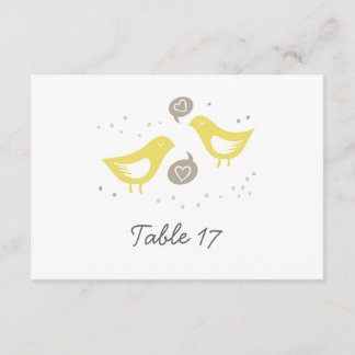 愛について話す黄色い鳥のテーブル番号 招待状