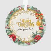 愛によるメリークリスマスと新年のあけましておめでとうございます オーナメント (裏面)