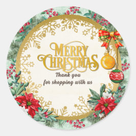 愛によるメリークリスマスと新年のあけましておめでとうございます ラウンドシール