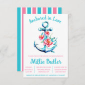 愛にアンカー!フローラボートいかりブライダルシャワー 招待状 (正面/裏面)