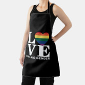 愛にジェンダーなしLGBTQレインボープライド月 エプロン (インサイチュ)