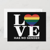 愛にジェンダーなしLGBTQレインボープライド月 ポストカード (正面/裏面)