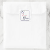 愛にステッカーを成長させる スクエアシール (バッグ)