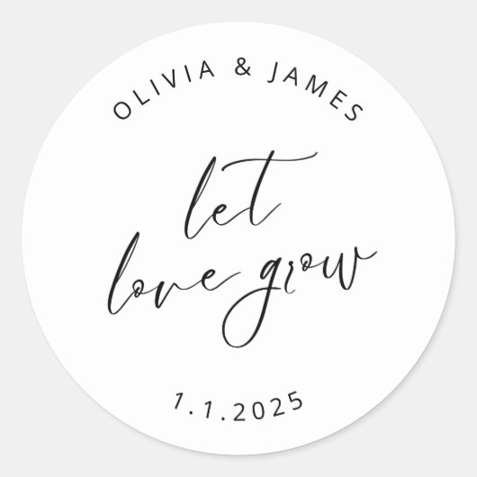 愛にステッカーを成長させる ラウンドシール (正面)