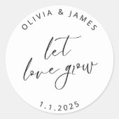 愛にステッカーを成長させる ラウンドシール (正面)