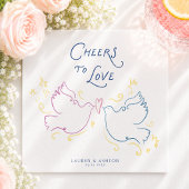 愛に乾杯　幻想的なイラストの結婚式  スタンダードカクテルナプキン