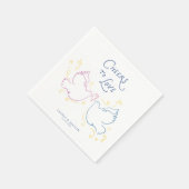 愛に乾杯　幻想的なイラストの結婚式  スタンダードカクテルナプキン (角)