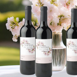 愛に乾杯 桜 ウェディング ワインラベル