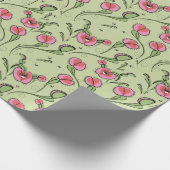 愛に刺さったかわいいグリーンビーナスフライトラップ ラッピングペーパー (角)
