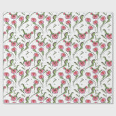 愛に刺さったかわいい白いビーナスフライトラップ ラッピングペーパー (フラット)