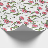 愛に刺さったかわいい白いビーナスフライトラップ ラッピングペーパー (角)