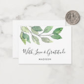 愛に囲まれた緑 ノートカード (正面/裏面インサイチュ)