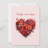 愛に夢中 | 花のハート | オーダーメイド テキスト＆名前 シーズンカード (正面)