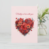 愛に夢中 | 花のハート | オーダーメイド テキスト＆名前 シーズンカード (スタンド正面)