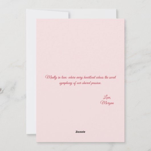 愛に夢中 | 花のハート | オーダーメイド テキスト&名前 シーズンカード (裏面)