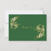 愛に恵まれて ゴールドグリーンのシャムロック ブライダルシャワー サンキューカード (裏面)