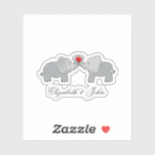 愛に愛する象パーソナライズされた- シール (シート)