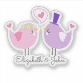 愛に愛する鳥パーソナライズされた- シール (正面)