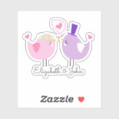 愛に愛する鳥パーソナライズされた- シール (シート)