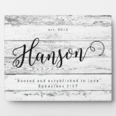 愛に根ざし、確立された姓サイン フォトプラーク (正面)