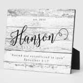 愛に根ざし、確立された姓サイン フォトプラーク (側面)