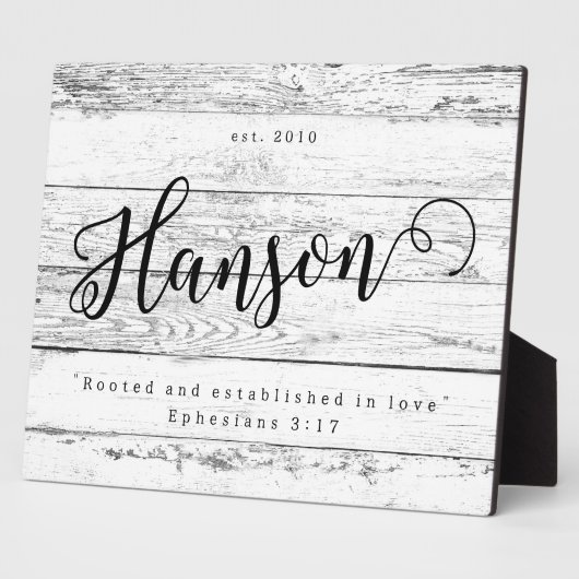 愛に根ざし、確立された姓サイン フォトプラーク (側面)