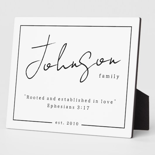 愛に根ざし、確立エペソ3:17サイン フォトプラーク (側面)
