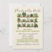 愛に根付き定着する引っ越し祝いパーティー 招待状 (正面)