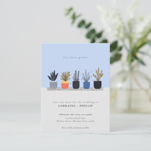 愛に植物鉢植えの家の植物を成長させる セーブザデート (スタンド正面)