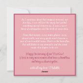 愛に満ちたアフリカ系アメリカ人カップルのファーストキス ピンク シーズンカード (裏面)