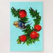 愛に満ちたインコのペア ジグソーパズル (縦)