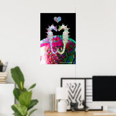 愛に満ちたウミウマとピンクの真珠の母 ポスター (ホームオフィス)