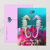 愛に満ちたウミウマ, 青とピンクの貝殻, Save the Date 案内ポストカード (正面/裏面)