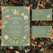 愛に満ちたグリーン ベイビー シャワー 招待状
