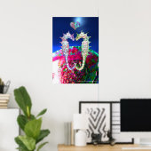 愛に満ちたタツノオトシゴ、ピンクとブルーのマザーオブパール ポスター (ホームオフィス)