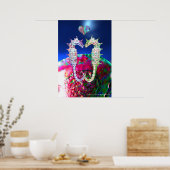 愛に満ちたタツノオトシゴ、ピンクとブルーの真珠の母 ポスター (キッチン)